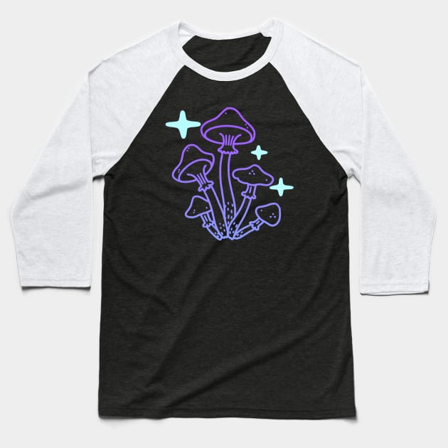 Mushrooms and sparkles Baseball T-Shirt by yambuto